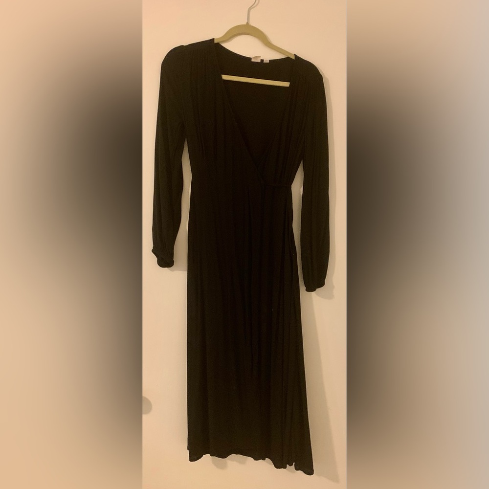 Gap Extra Small Long Black Wrap Dress
